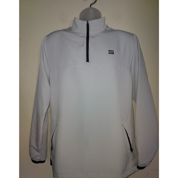 Three Sixty Six Men's Golf Jacket Medium 1/4 Zip Windbreaker Pullover Gray - Picture 1 of 8